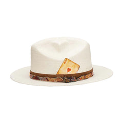 Biltmore Straw Fedora- Heart
