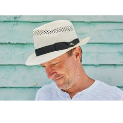 Tommy Bahama Straw Fedora- Concha