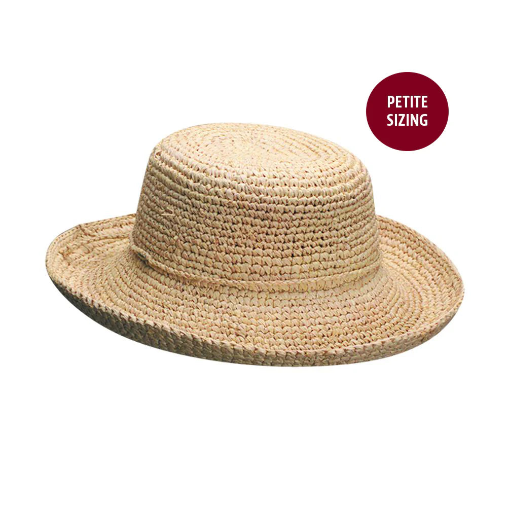 Straw Round Crown Hat in Earth Tone