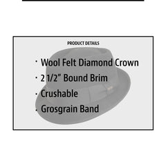 Scala Wool Felt Fedora- Rochester